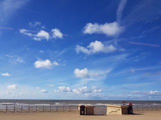 Relaxing Beach with blue sky background