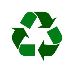 Obraz premium Arrows recycle eco symbol on white background vector illustration. EPS 10