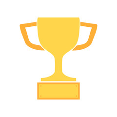 Champions trophy cup flat style icon vector illustration. Eps 10