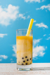 タピオカアイスティー　タピオカドリンク　Asian style Tapioca bubble tea