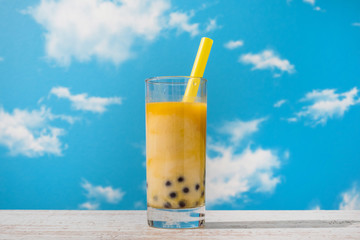 タピオカアイスティー　タピオカドリンク　Asian style Tapioca bubble tea