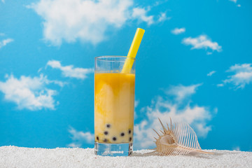 タピオカアイスティー　タピオカドリンク　Asian style Tapioca bubble tea