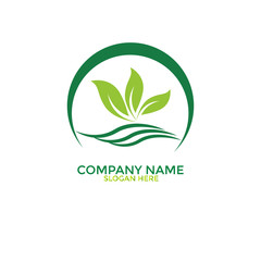 Green Nature Farm Logo Design Template
