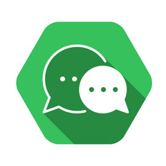 communication vector green icon in modern flat style isolated. communication support is good for your web design.