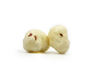 Fox Nuts also known as Makhana. Two Lotus seeds.