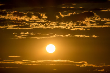Abendsonne und Sonnenuntergang