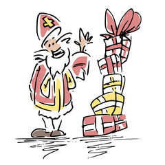 Dutch Saint with staple of presents