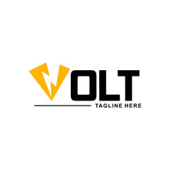 VOLT logo Design Inspiration with the letter V in the Form of Lightning