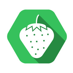Strawberry vector green icon in modern flat style isolated. Strawberry can support is good for your web design.