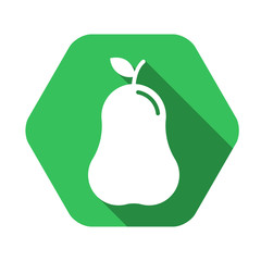 Pear vector green icon in modern flat style isolated. Pear can support is good for your web design.