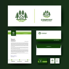 Corporate business stationery template with premium logo. Editable corporate identity template design with envelope, business card, and letterhead.