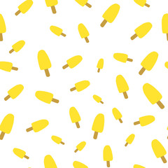 Ice cream yellow seamless pattern for wrapping