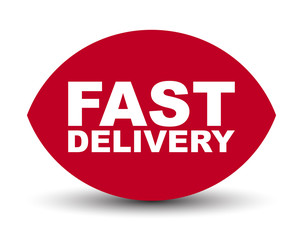 red vector banner fast delivery