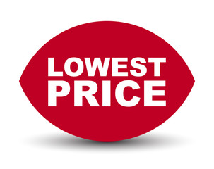 red vector banner lowest price