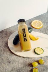 Green smoothie bottle, natural and organic detox