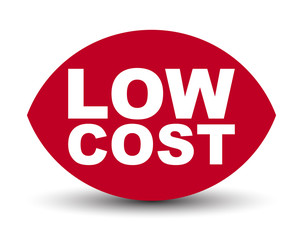 red vector banner low cost