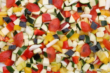 Hintergrund: Gehacktes Gemüse