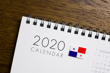 Panama Flag on 2020 Calendar