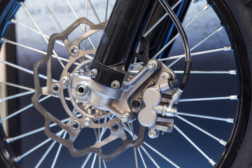 Fototapeta na wymiar Brake disc system for motorcycle