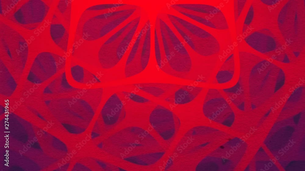 Fototapete futuristic composition of rotation rounded shapes. computer generated abstract animation with red co