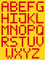 Vector alphabet set composed of cubes