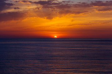 Bright sunrise over the sea.