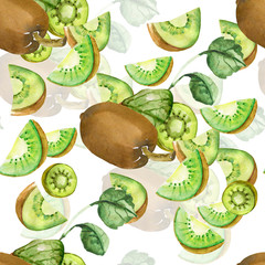 Seamless picture of kiwi slices.