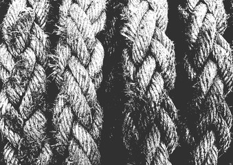 Distress grunge vector textures of fabric. Black and white background. EPS 8 illustration