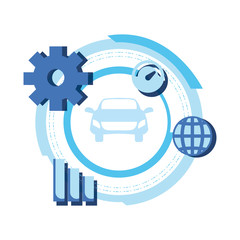 autonomous smart car icon vector ilustration