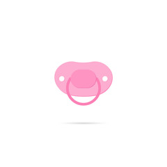 Pacifier baby icon with shadow
