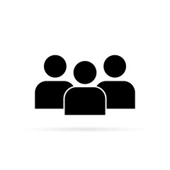 Team people icon symbol with shadow