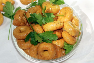 Taralli tarallini drying Italian snacks bagels