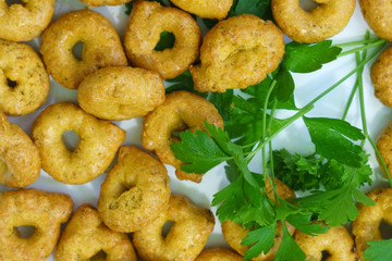 Taralli tarallini drying Italian snacks bagels