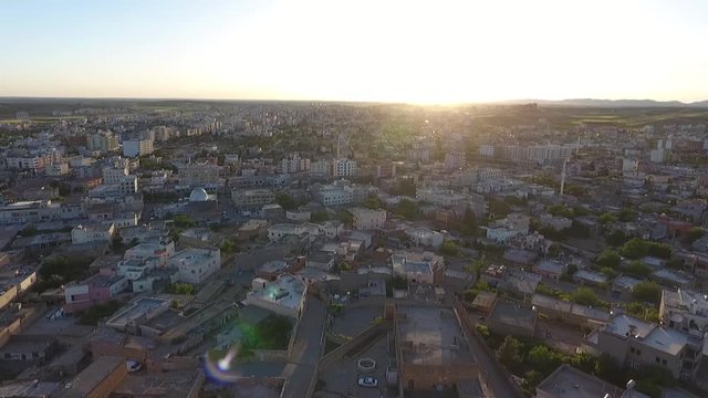 Syria idlib general city view drone shot