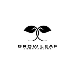 grow leaf logo design