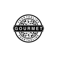 gourmet nature leaf logo design