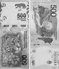 Argentina,New five hundred bank notes.