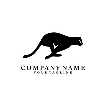 running cheetah mascot logo design