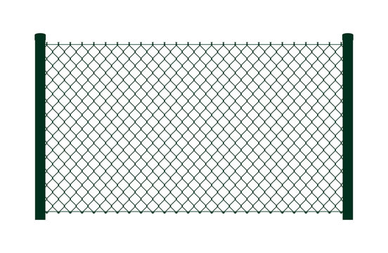 Vector dark green fence. Isolated on white background