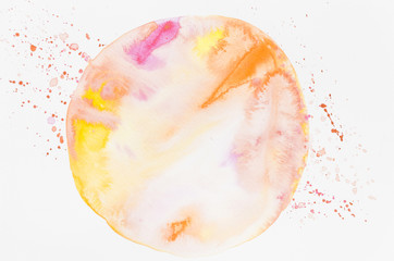 Circle painted in watercolor on white paper