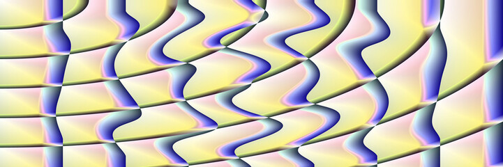 Digital Art, panoramic abstract three-dimensional objects with soft lighting, Germany