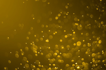 Golden bokeh background, Take pictures with digital camera, Customize colors with photoshop.
