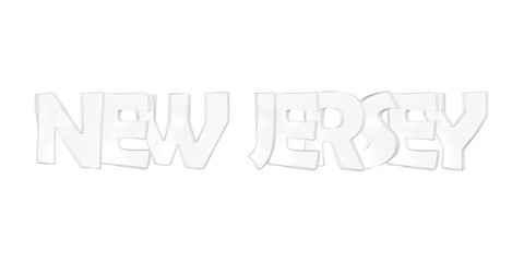 New Jersey. Isolated USA state names.