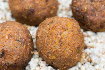 vegetable vegan balls with buckweat graoats