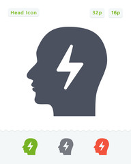 Head & Lightning - Carbon Icons