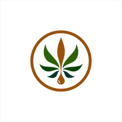 Cannabis oil logo or hemp oil logo, editable file