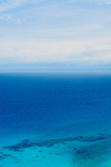 Beautiful blue sea. Kavalikefta beach. Love sea. Lefkada Island, Greece.