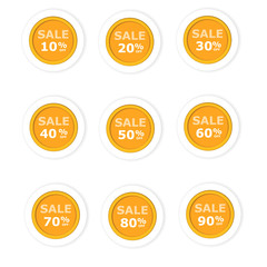 circular paper labels orange discount on sale 