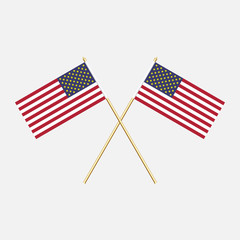 America; America  Flags. Vector illustration.