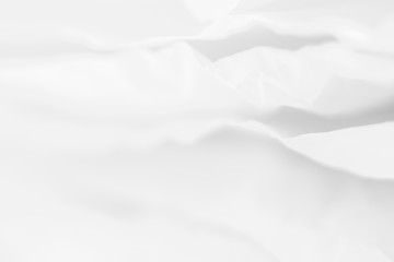 Closeup of white paper layers stack. Abstract art background. Blur mountain peak effect. Copy space.